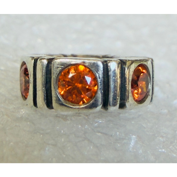 Pandora Jewelry - Genuine Pandora Sterling Silver 925 Trinity CZ Orange Light Spacer Charm